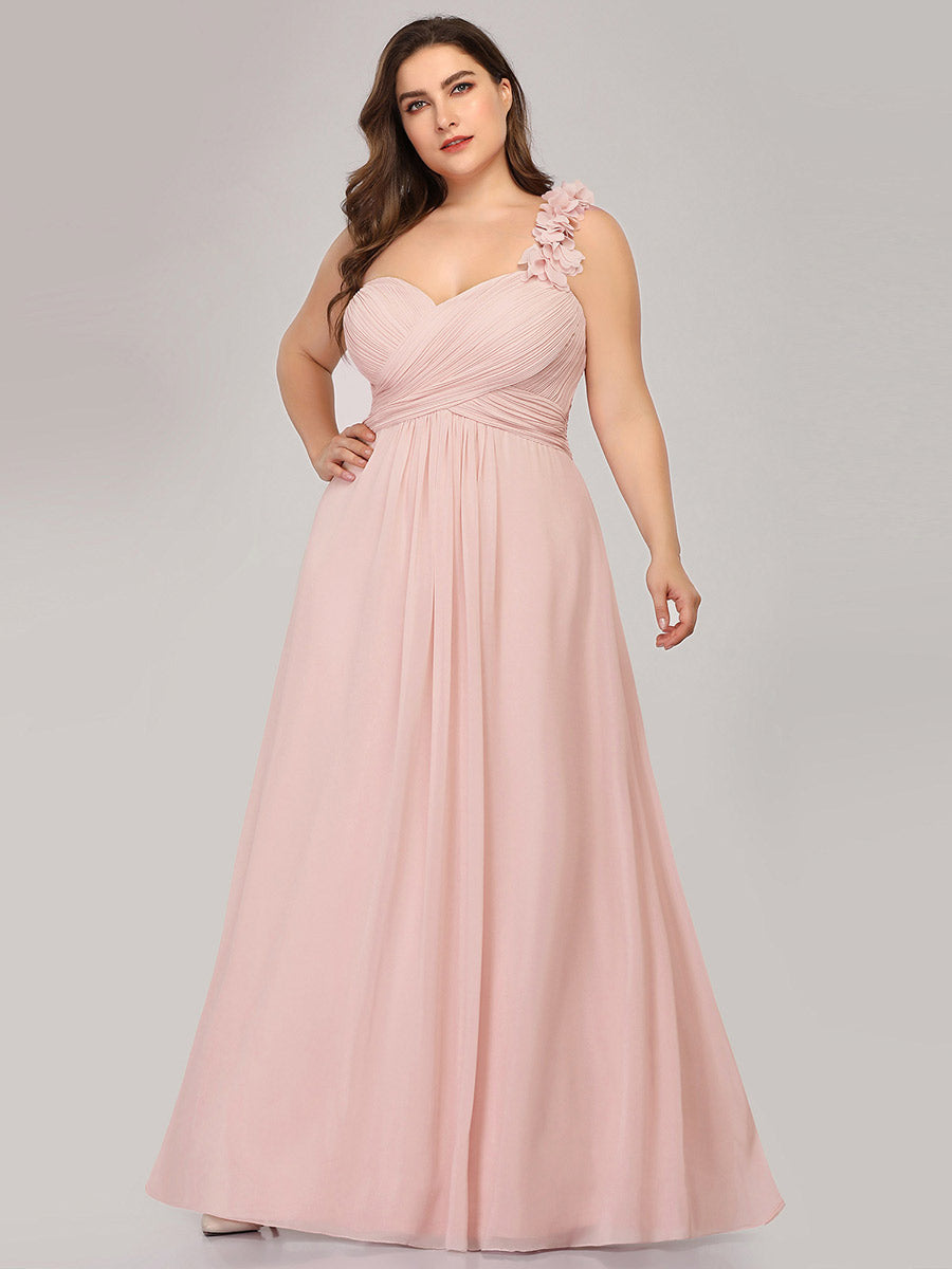 One Shoulder Plus Size Wholesale Chiffon Bridesmaid Dresses