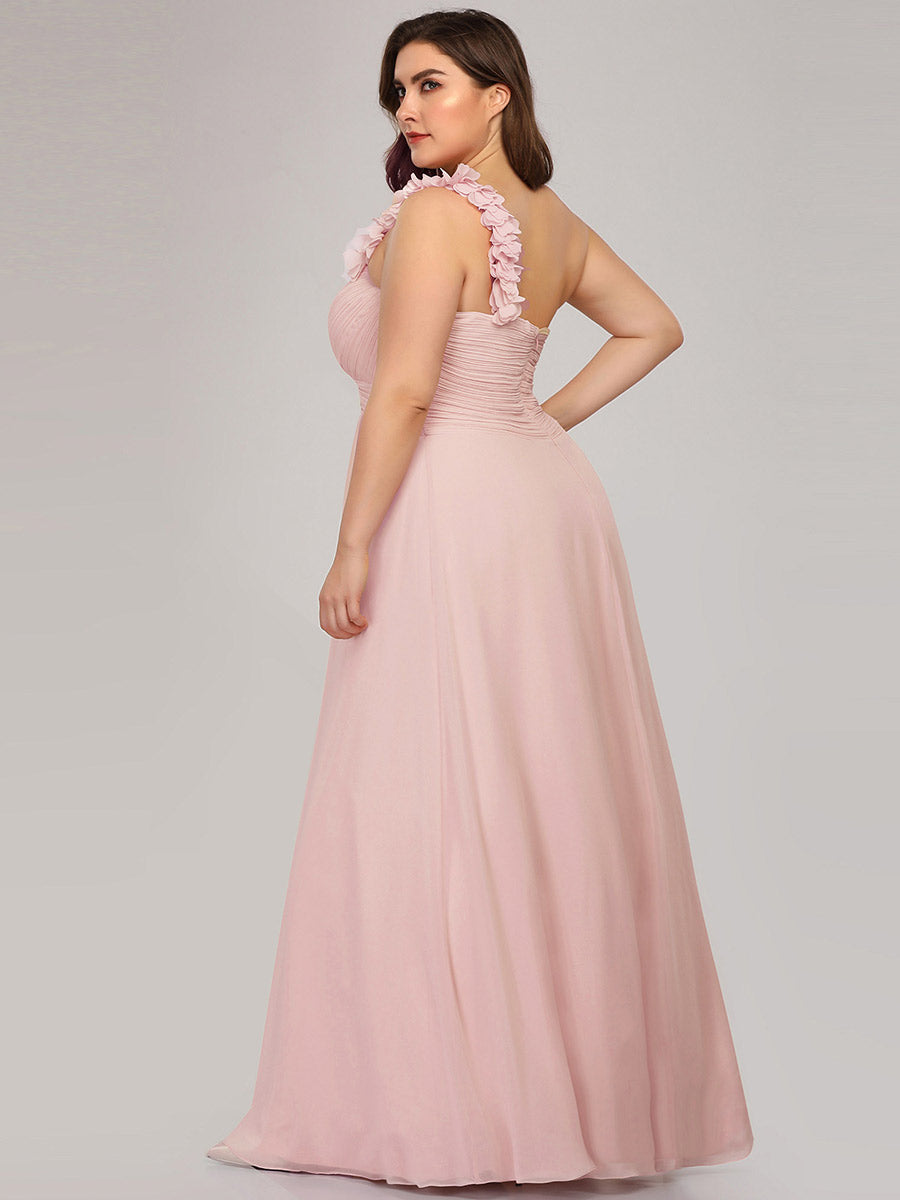 One Shoulder Plus Size Wholesale Chiffon Bridesmaid Dresses