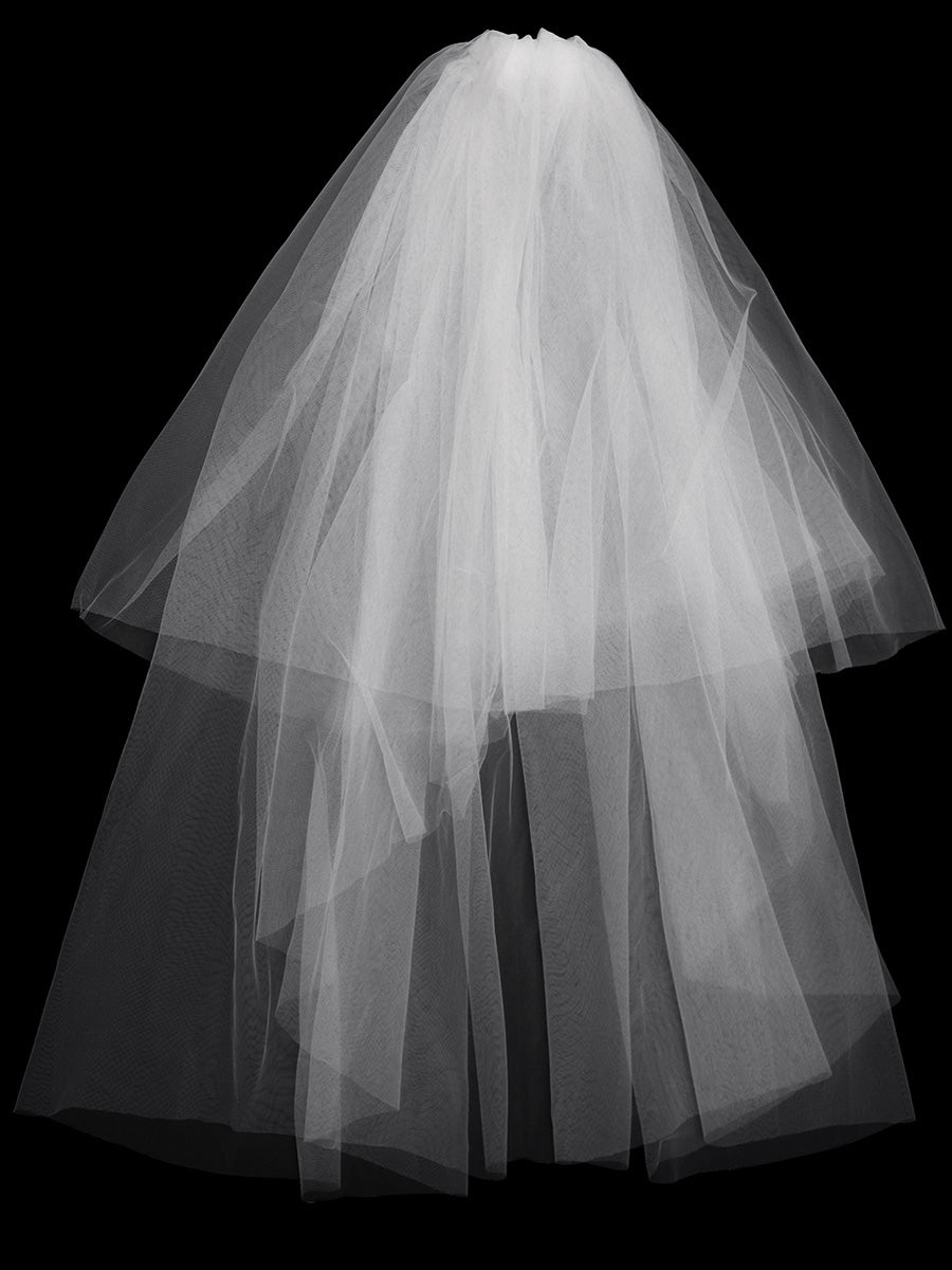 Color=White | Minimalist A-Line Maxi Chiffon Wedding Dress With Satin Belt-White 9