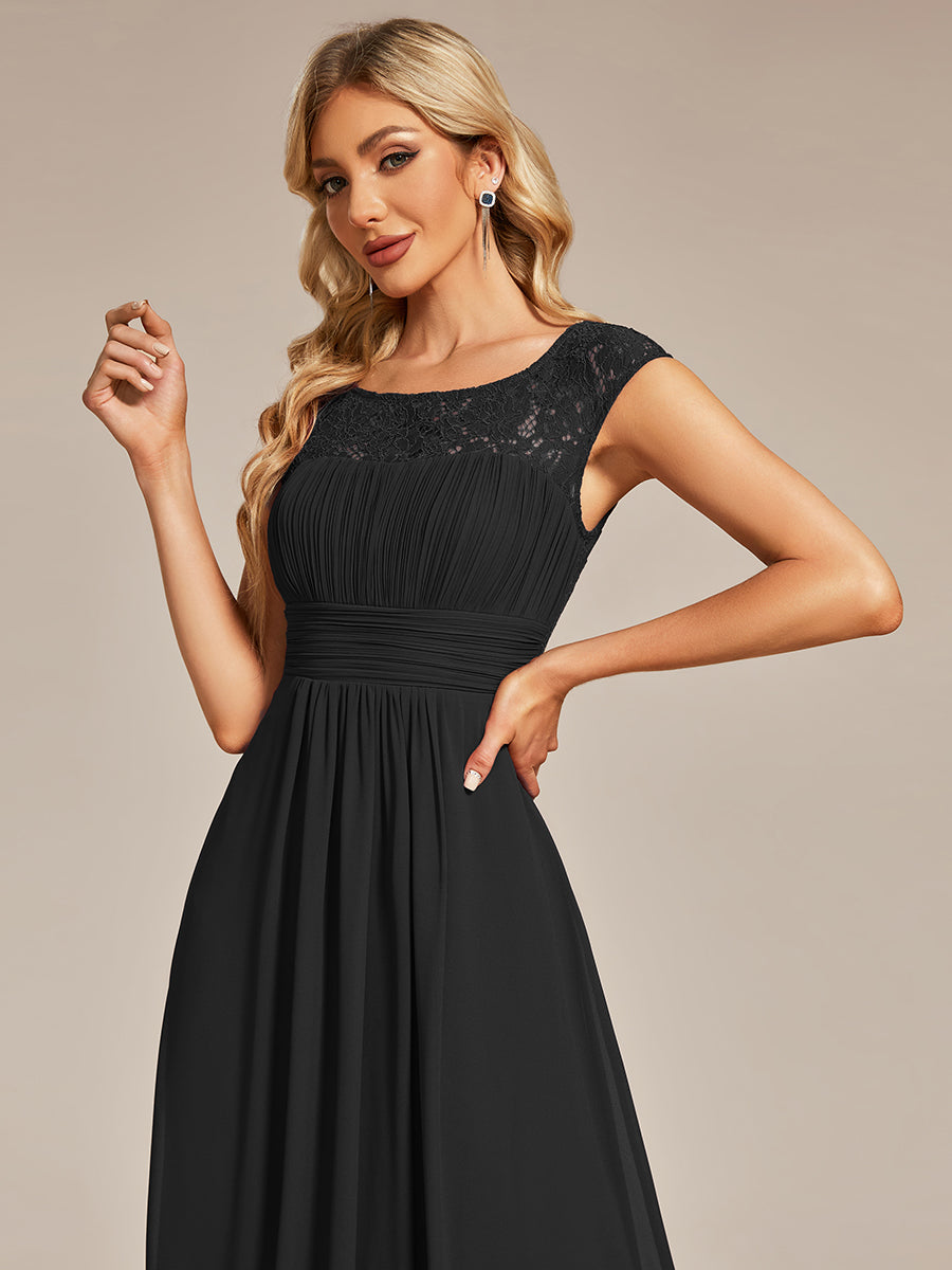 Color=Black | Maxi Long Hollow Lace Wholesale Evening Dresses-Black 2
