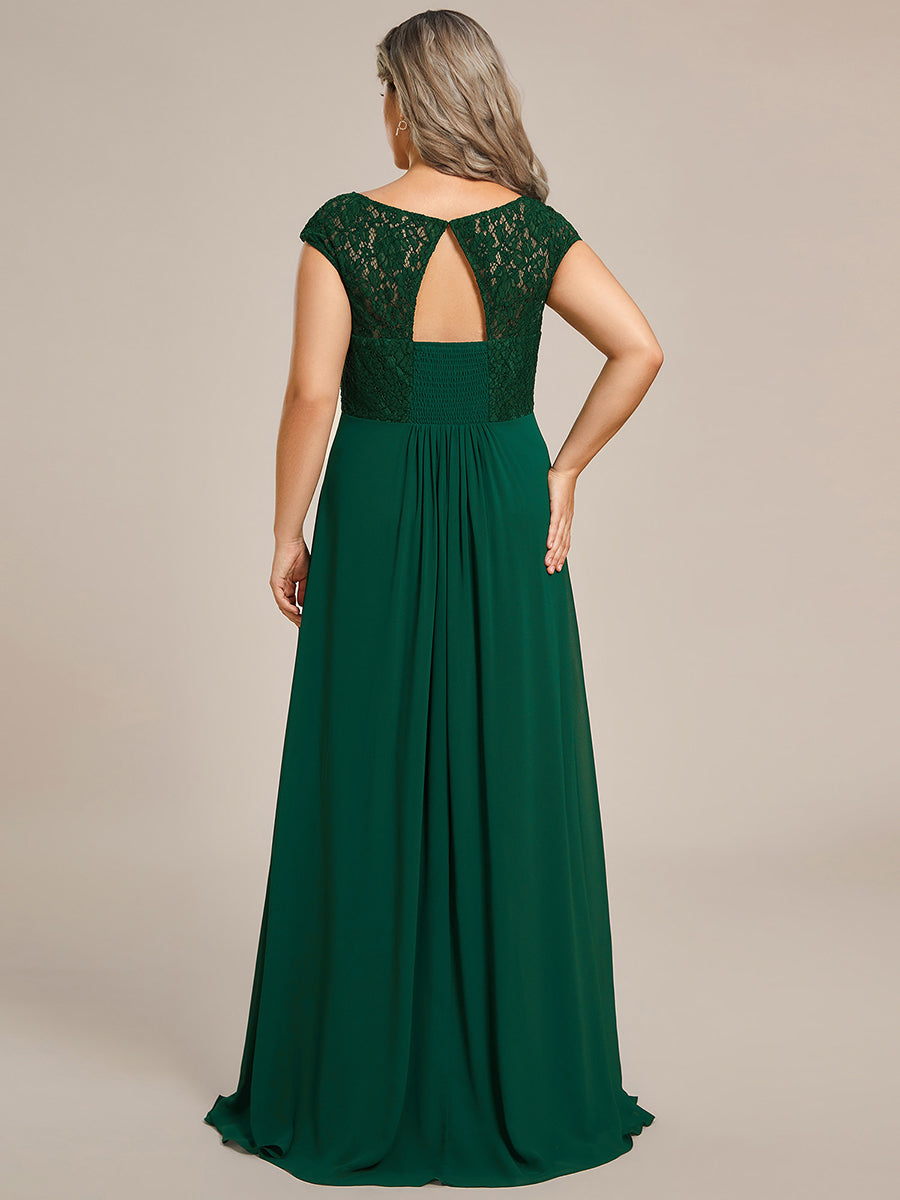 Color=Dark Green | Plus Maxi Long Hollow Lace Wholesale Evening Dresses-Dark Green 7
