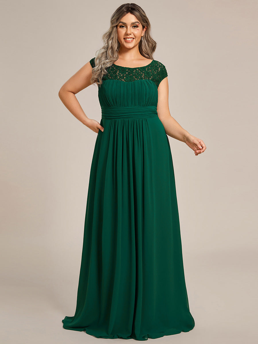 Color=Dark Green | Plus Maxi Long Hollow Lace Wholesale Evening Dresses-Dark Green 8