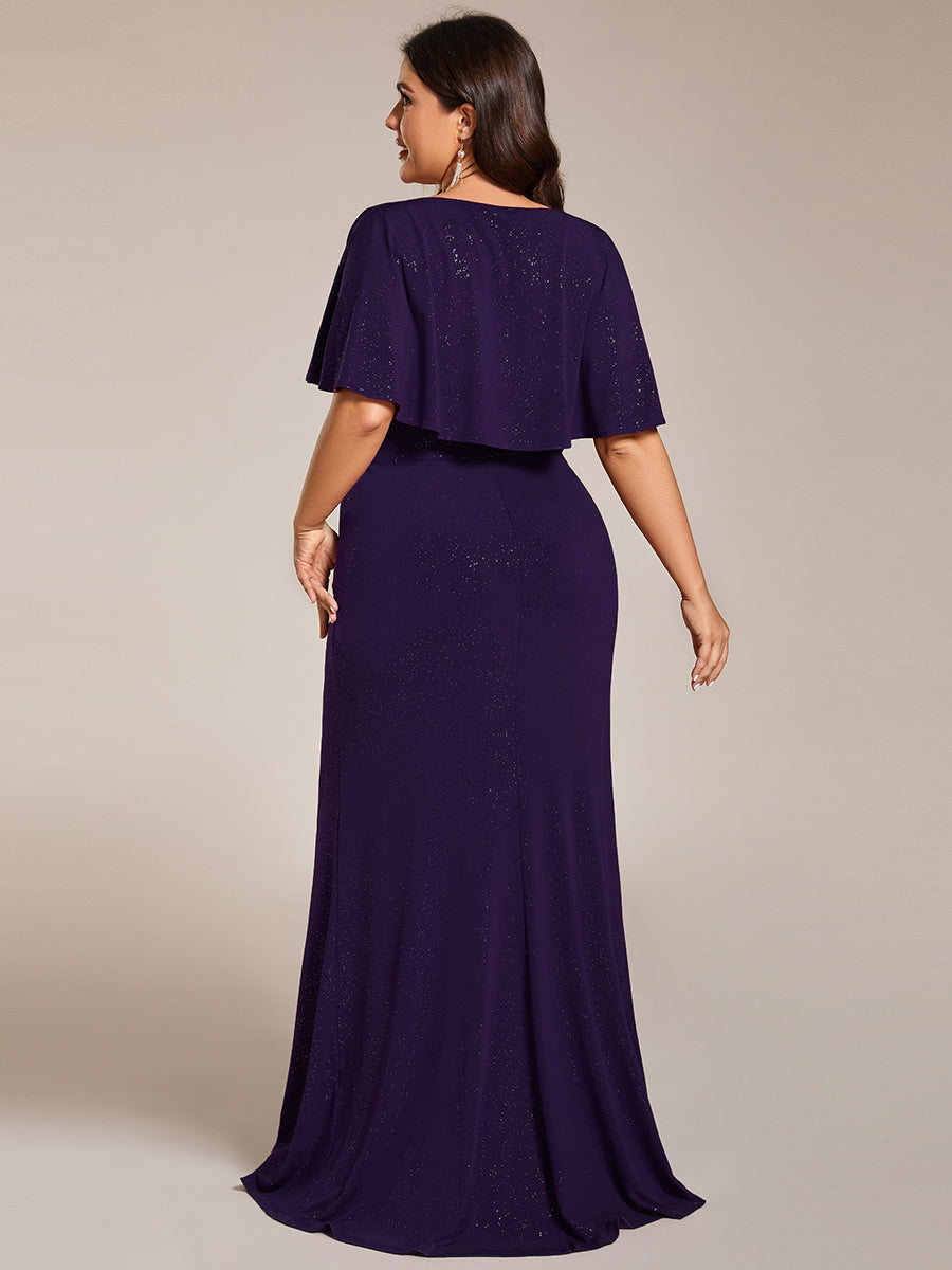 Color=Dark Purple | Plus Glitter Split Wholesale Evening Dresses-Dark Purple 7