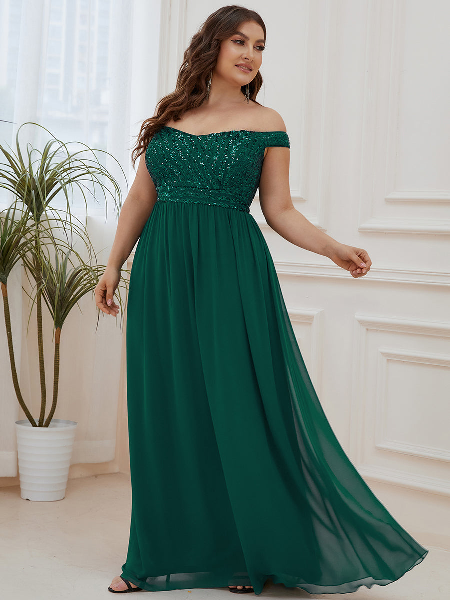 Color=Dark Green | Plus Size Adorable Sweetheart Neckline A-line Wholesale Evening Dresses-Dark Green 1