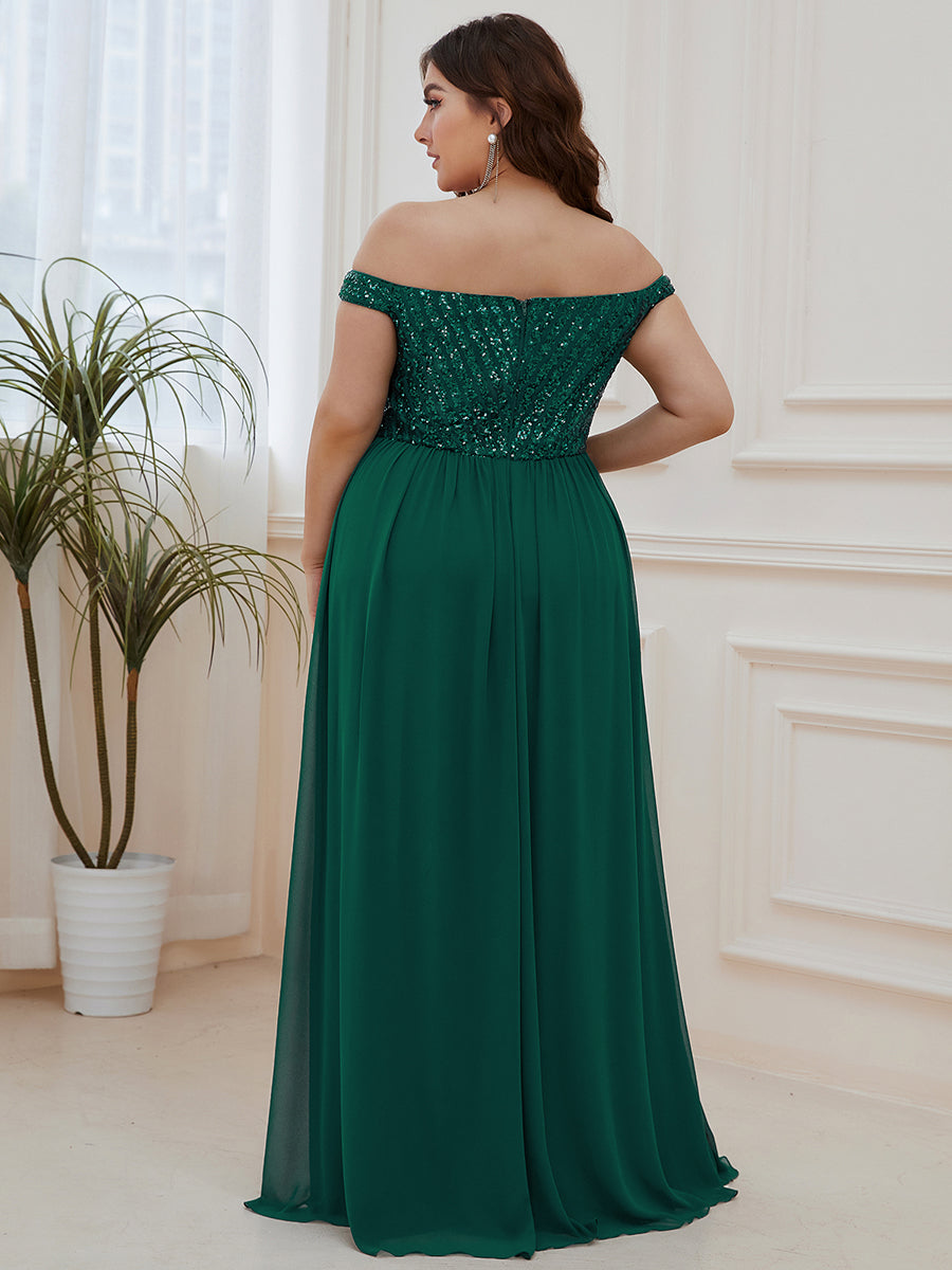 Color=Dark Green | Plus Size Adorable Sweetheart Neckline A-line Wholesale Evening Dresses-Dark Green 2