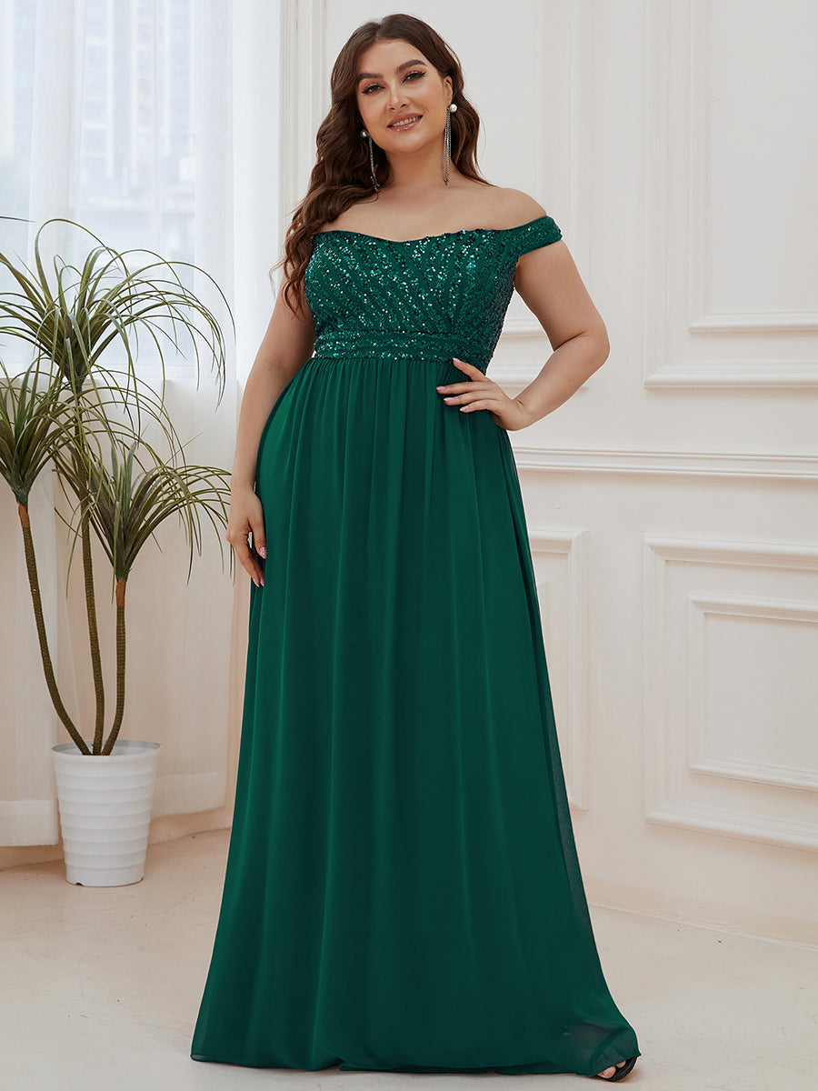 Color=Dark Green | Plus Size Adorable Sweetheart Neckline A-line Wholesale Evening Dresses-Dark Green 3