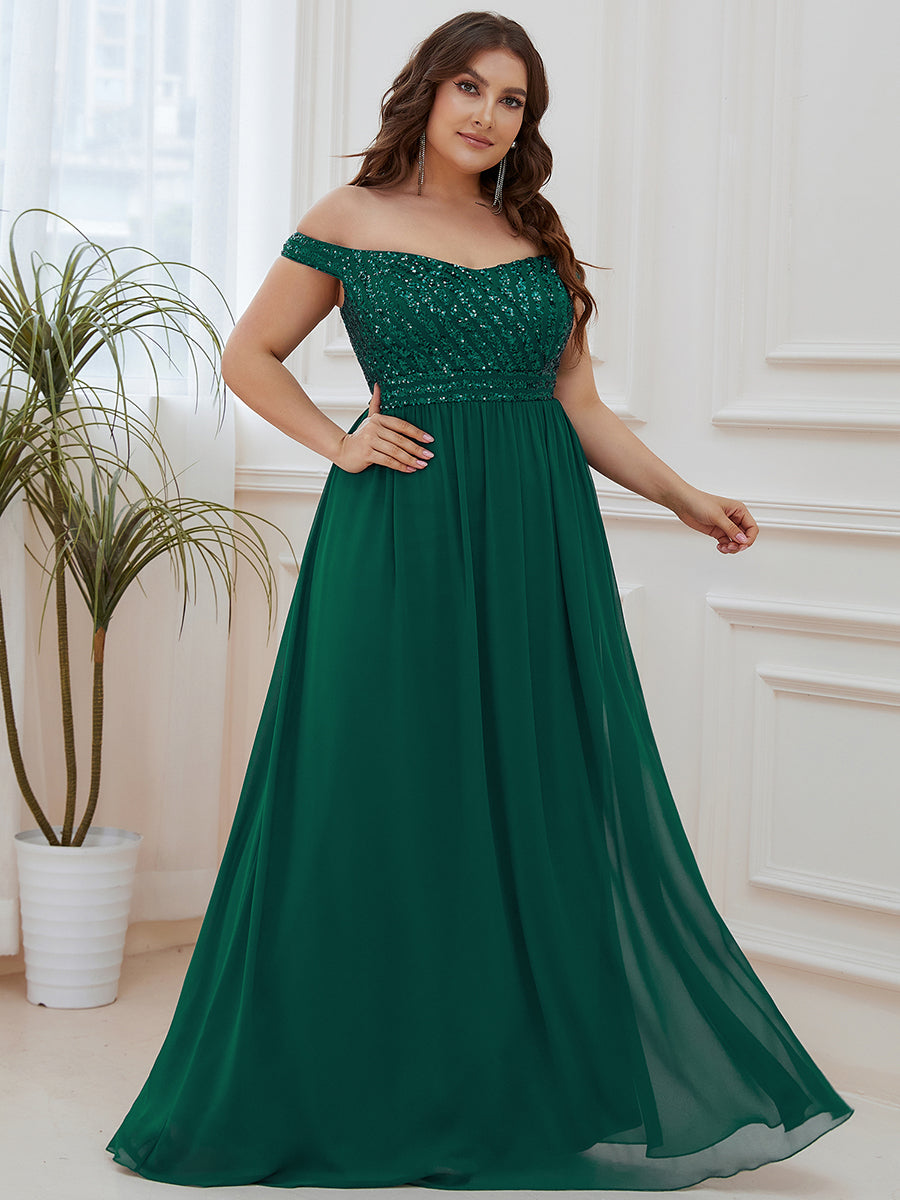 Color=Dark Green | Plus Size Adorable Sweetheart Neckline A-line Wholesale Evening Dresses-Dark Green 4