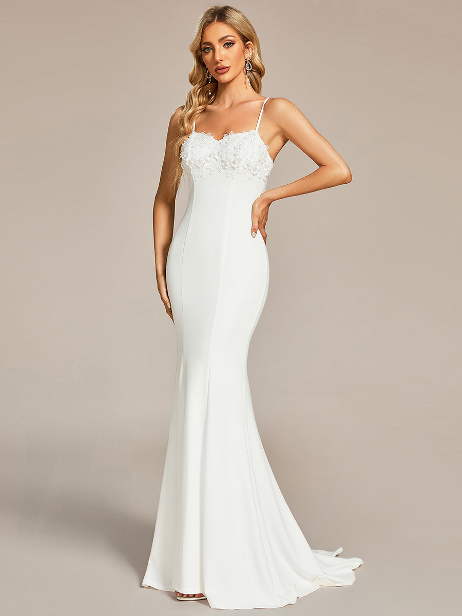 Color=White | Gorgeous Mermaid Spaghetti Straps Wholesale Wedding Dresses-White 1