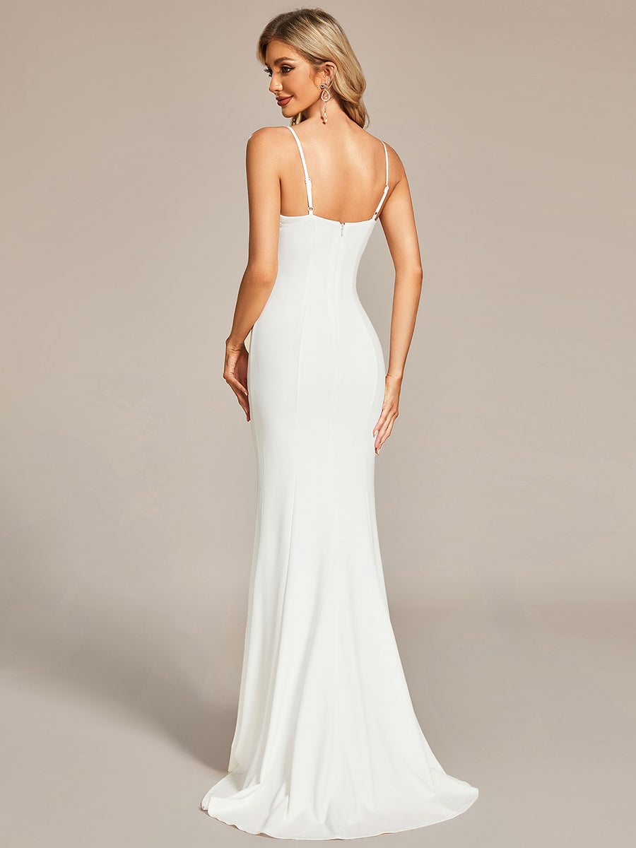 Color=White | Gorgeous Mermaid Spaghetti Straps Wholesale Wedding Dresses-White 2