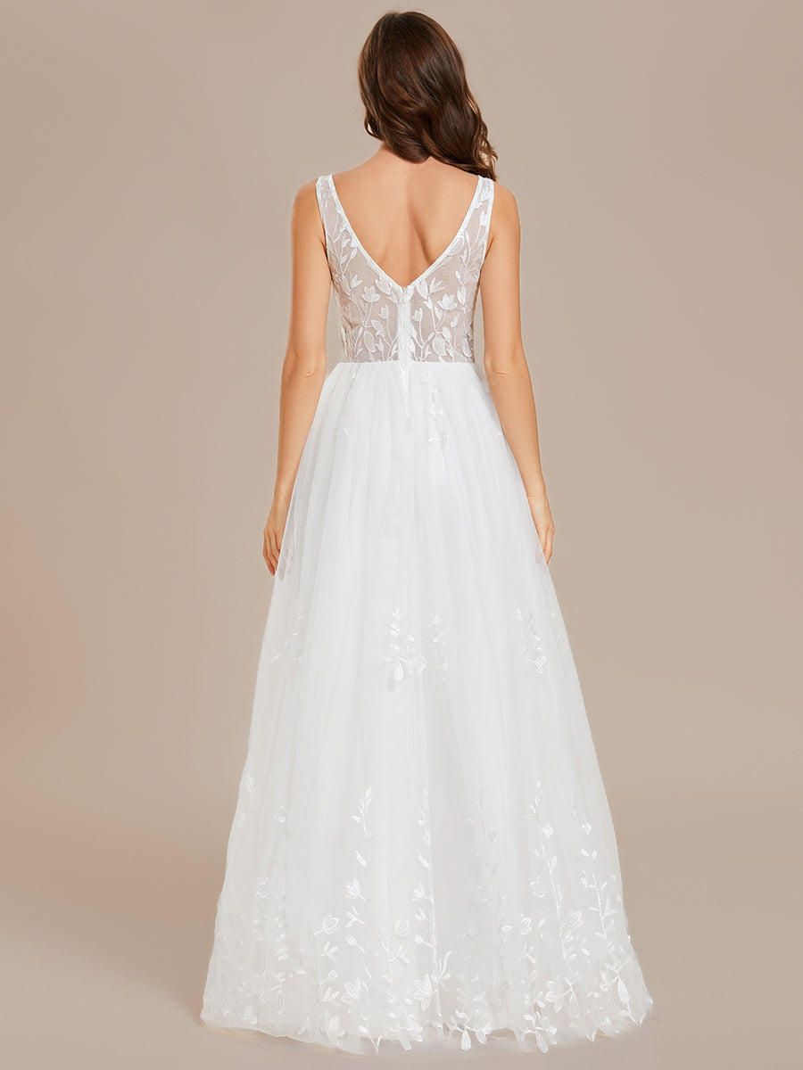 Color=White | Elegant Pure Sequins Pearl Beading Sweetheart Neck Appliques Wholesale Bridal Gowns Wedding Dresses-White 4