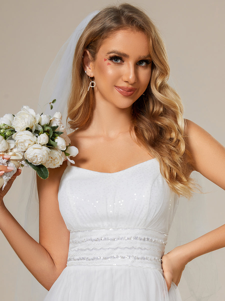 Color=White | Maxi Long Sequin Tulle Wholesale Sleeveless Wedding Dresses-White 4