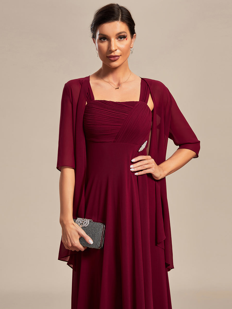 Color=Burgundy | Elegant Two-piece Double Lotus Wholesale Chiffon Mother of the Bride Dresses-Burgundy 7