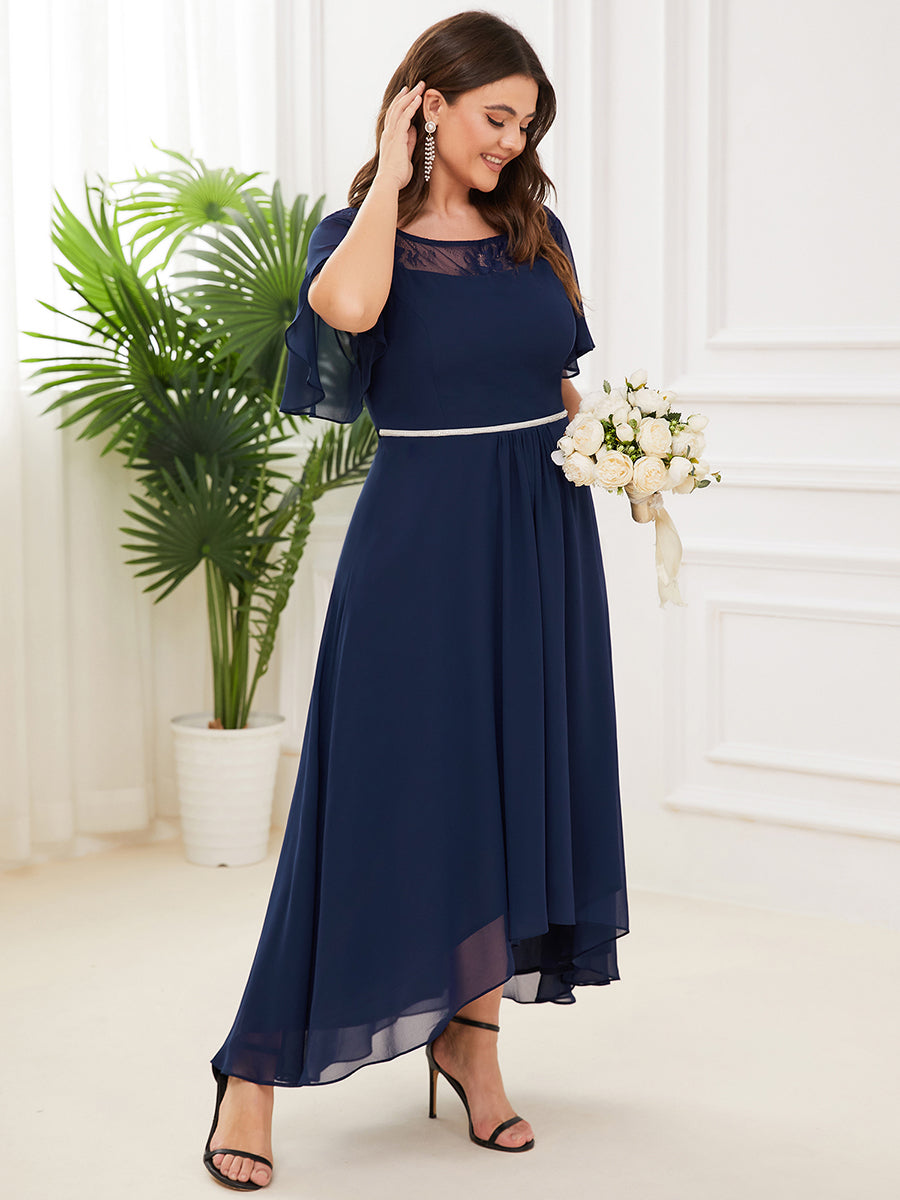 Color=Navy Blue | Women'S Casual Boat Neck A-Line Midi Dress Wholesale-Navy Blue 3