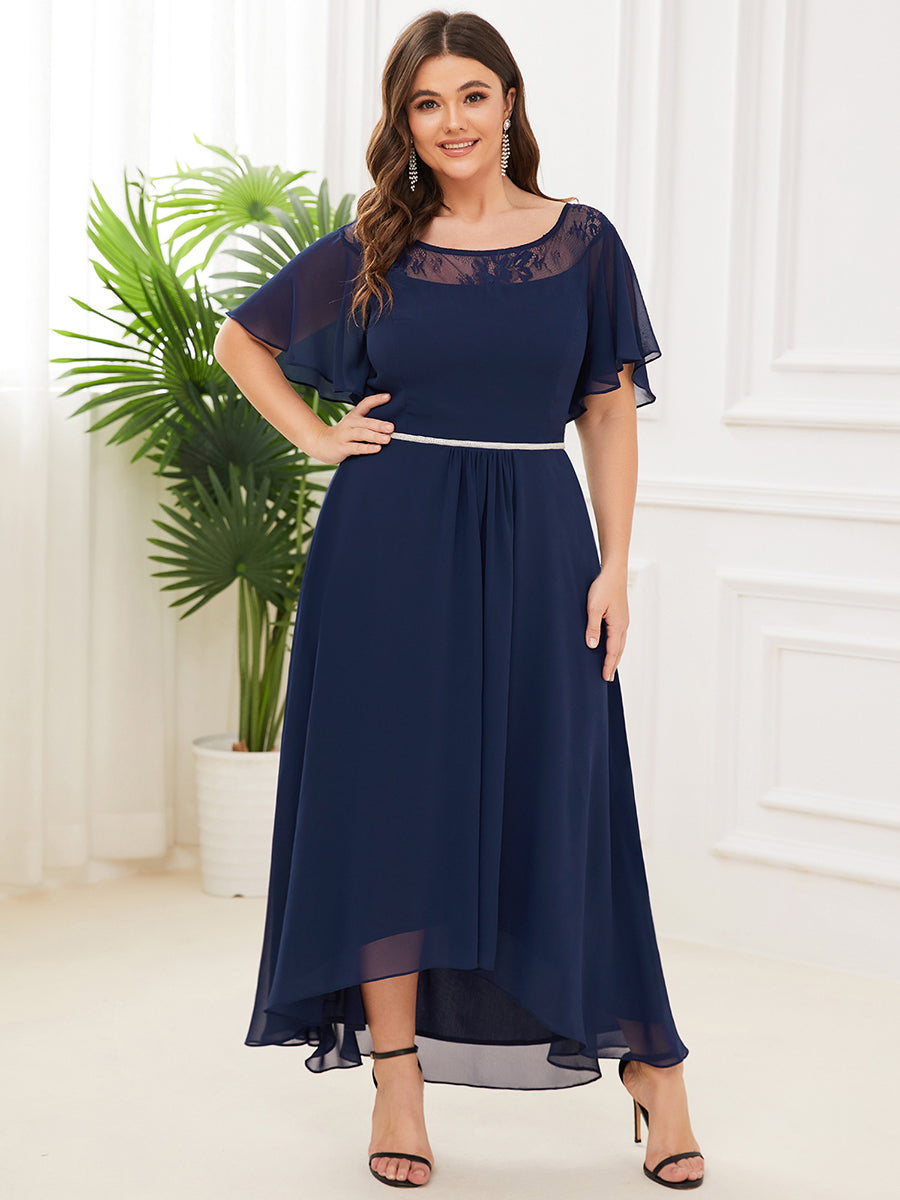 Color=Navy Blue | Women'S Casual Boat Neck A-Line Midi Dress Wholesale-Navy Blue 1