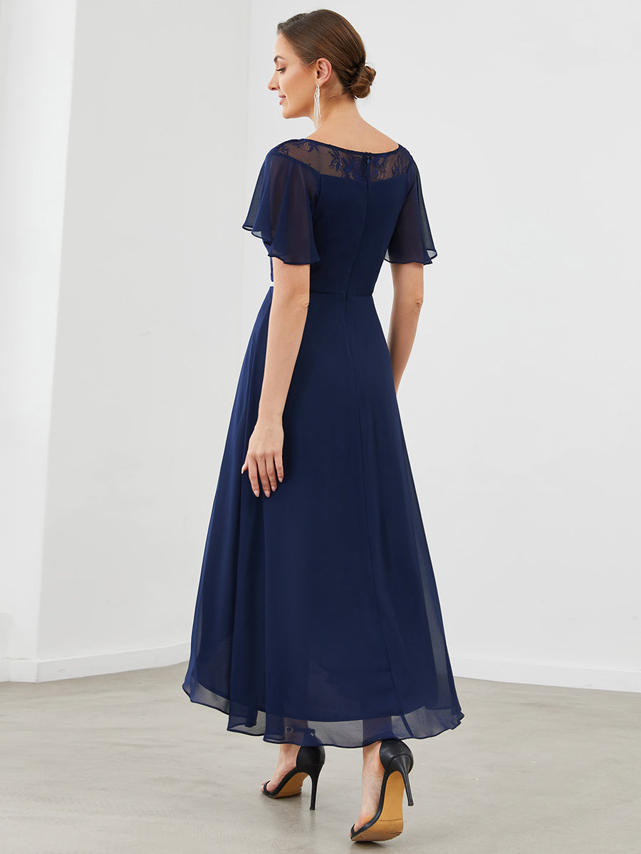 Color=Navy Blue | Women'S Casual Boat Neck A-Line Midi Dress Wholesale-Navy Blue 2