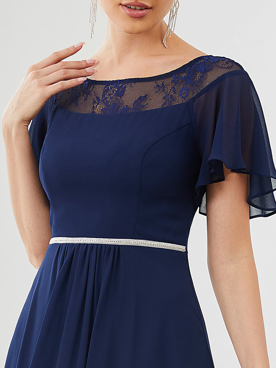 Color=Navy Blue | Women'S Casual Boat Neck A-Line Midi Dress Wholesale-Navy Blue 5