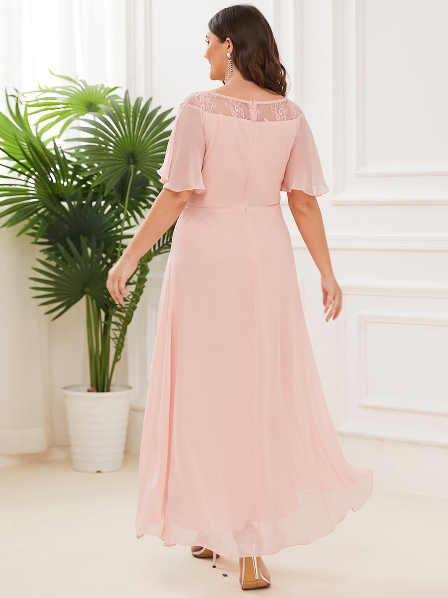 Color=Pink | Women'S Casual Boat Neck A-Line Midi Dress Wholesale-Pink 2