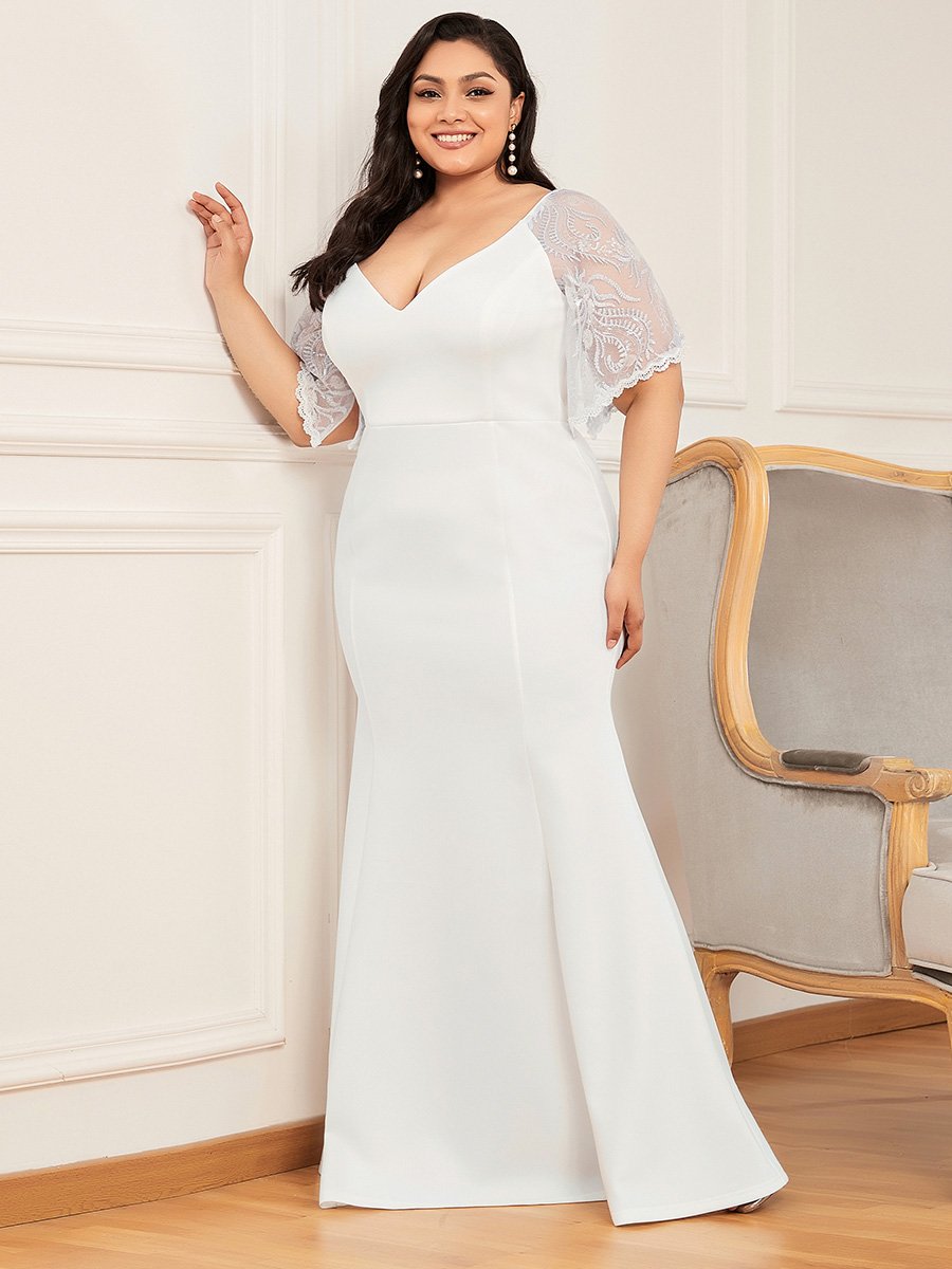 Color=Cream | Sexy Maxi V Neck Wholesale Party Dress With Flare Sleeves-Cream 9