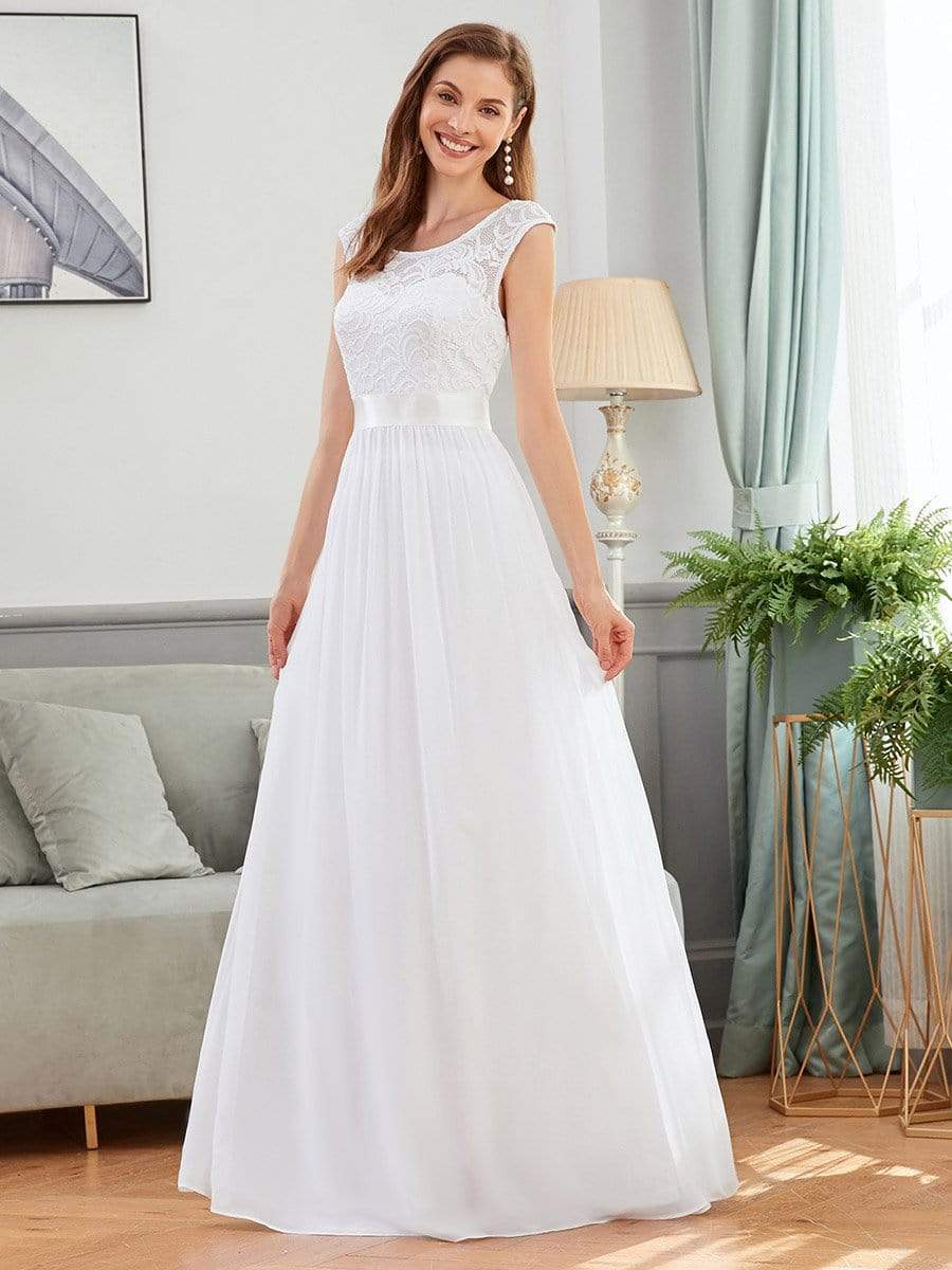 Color=White | Wholesale Fahion Bridesmaid Dresses With Lace-White 2