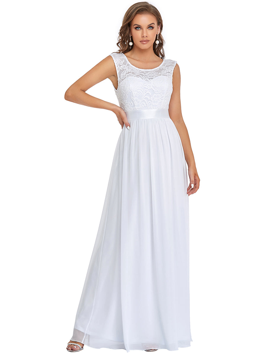 Color=White | Wholesale Fahion Bridesmaid Dresses With Lace-White 5