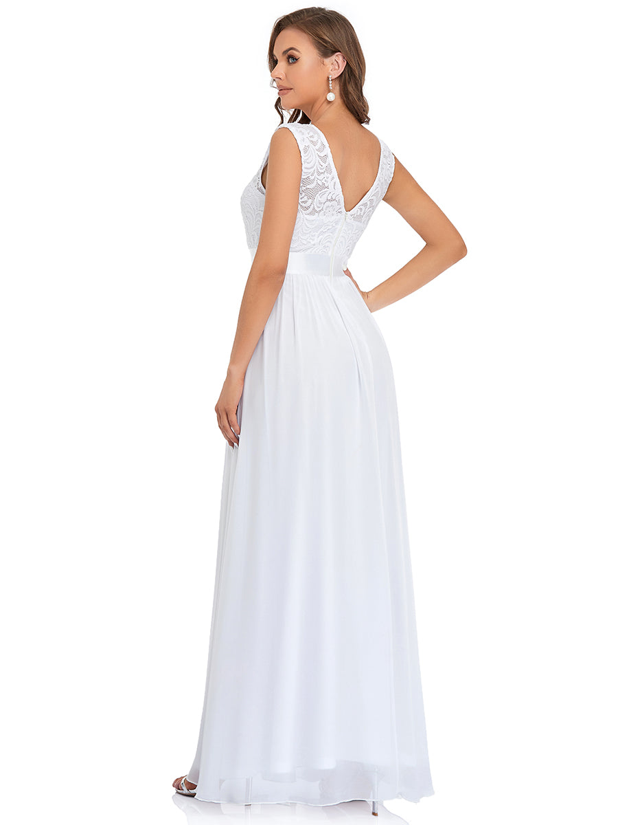 Color=White | Wholesale Fahion Bridesmaid Dresses With Lace-White 6