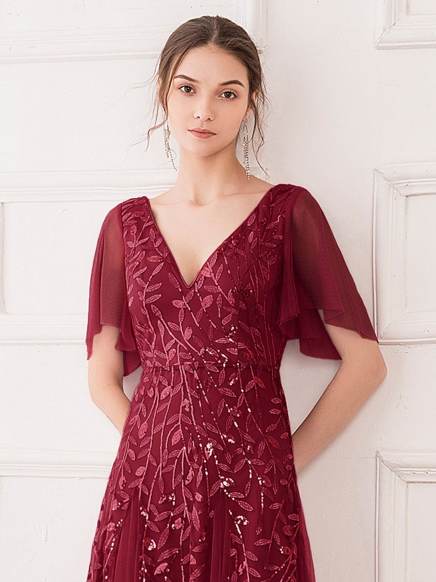 Color=Burgundy | romantic-shimmery-v-neck-ruffle-sleeves-maxi-long-evening-gowns-ep00734-Burgundy 10