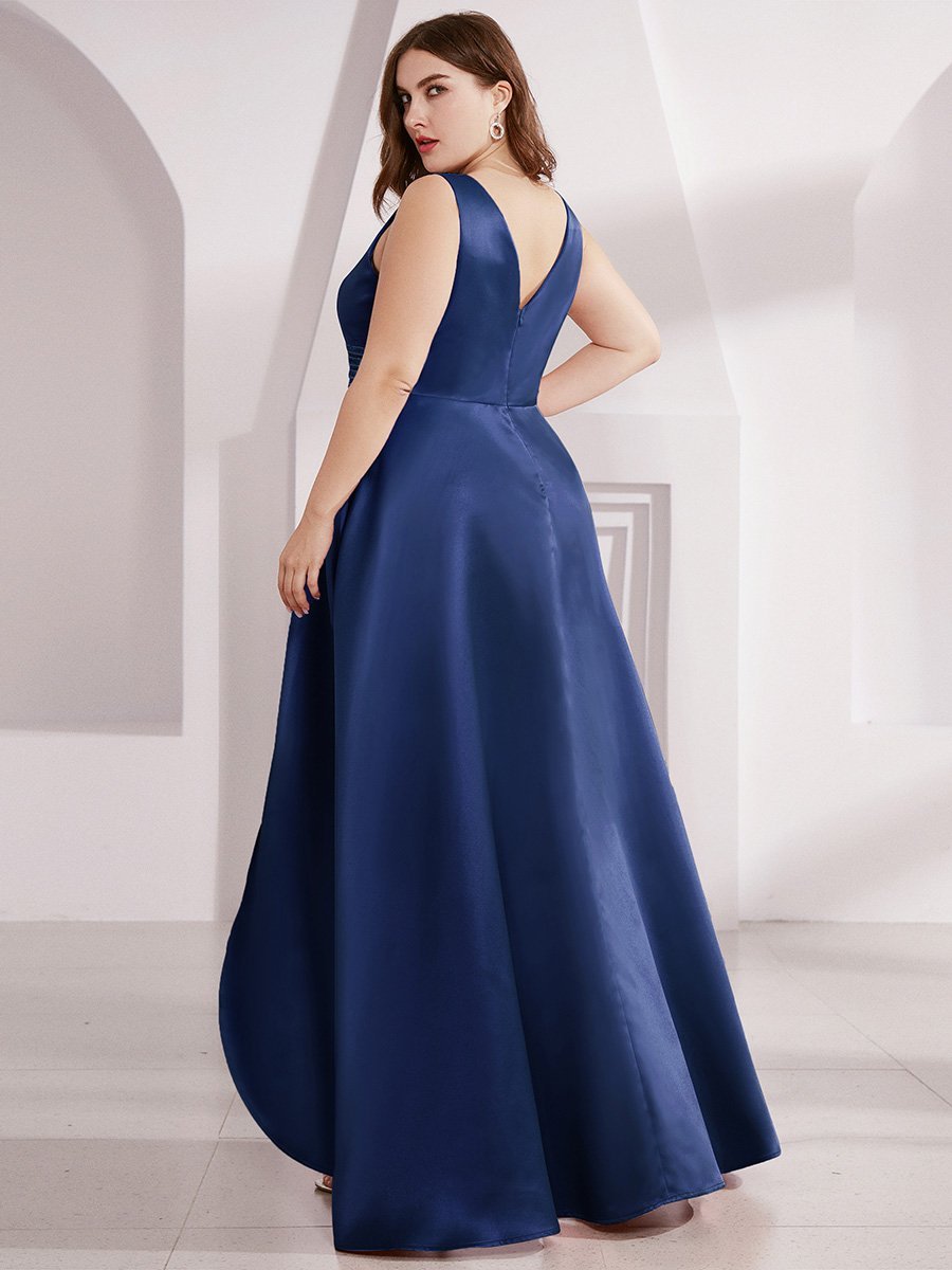 Color=Navy Blue | Women'S Deep V-Neck Sleeveless Maxi Dresses Ep00877-Navy Blue 7