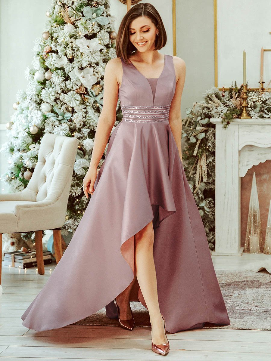 Color=Orchid | Women'S Deep V-Neck Sleeveless Maxi Dresses Ep00877-Orchid 5