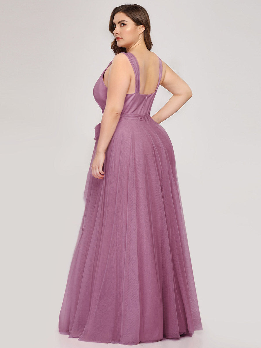 Color=Orchid | Plus Size Wholesale Tulle Bridesmaid Dresses for Women-Orchid 2