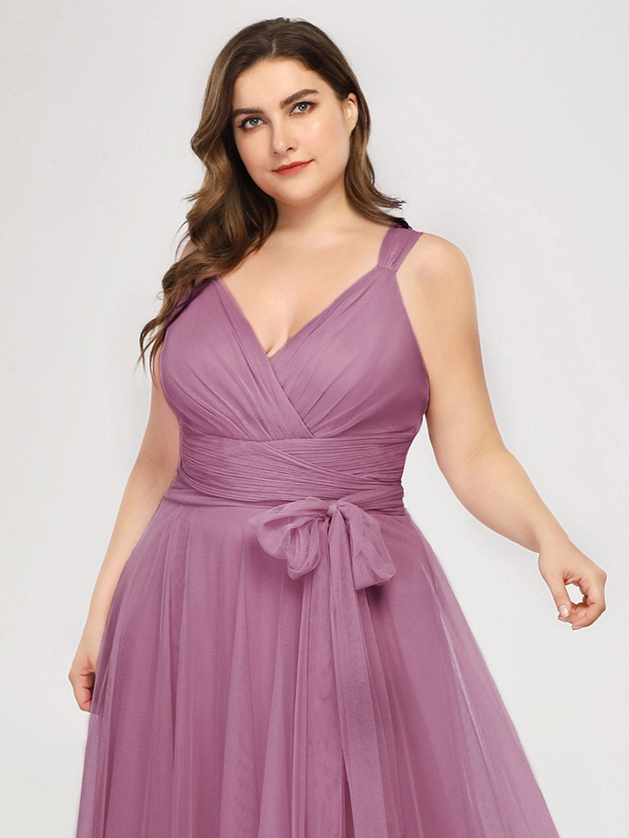 Color=Orchid | Plus Size Wholesale Tulle Bridesmaid Dresses for Women-Orchid 5