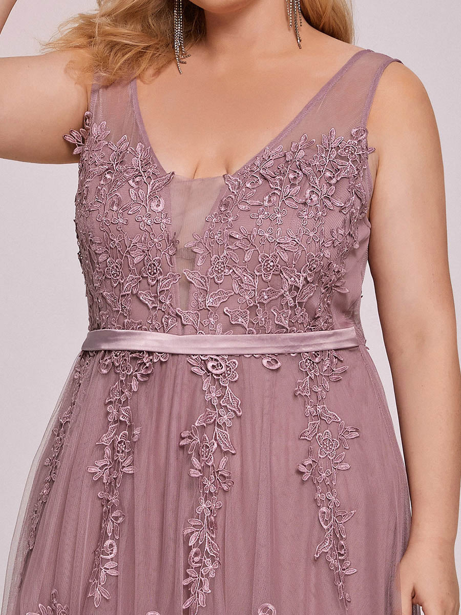 Color=Orchid | Women's Fashion Sleeveless Wholesale Plus Size Party Dresses-Orchid 5