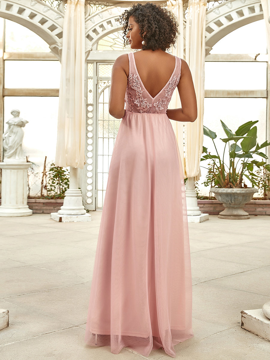 Color=Pink | Women's Fashion Sleeveless Wholesale Plus Size Party Dresses-Pink 2