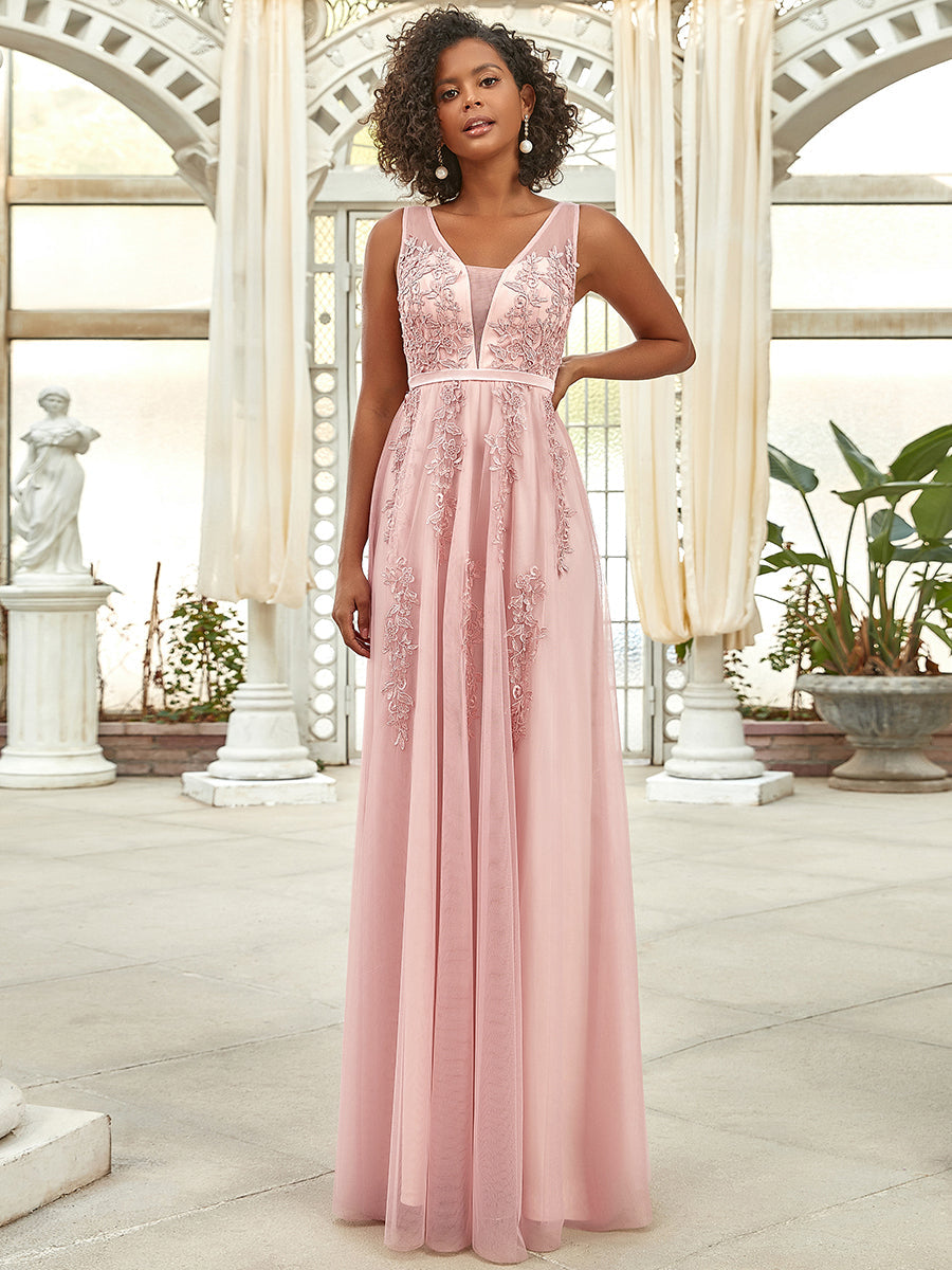 Color=Pink | Women's Fashion Sleeveless Wholesale Plus Size Party Dresses-Pink 4