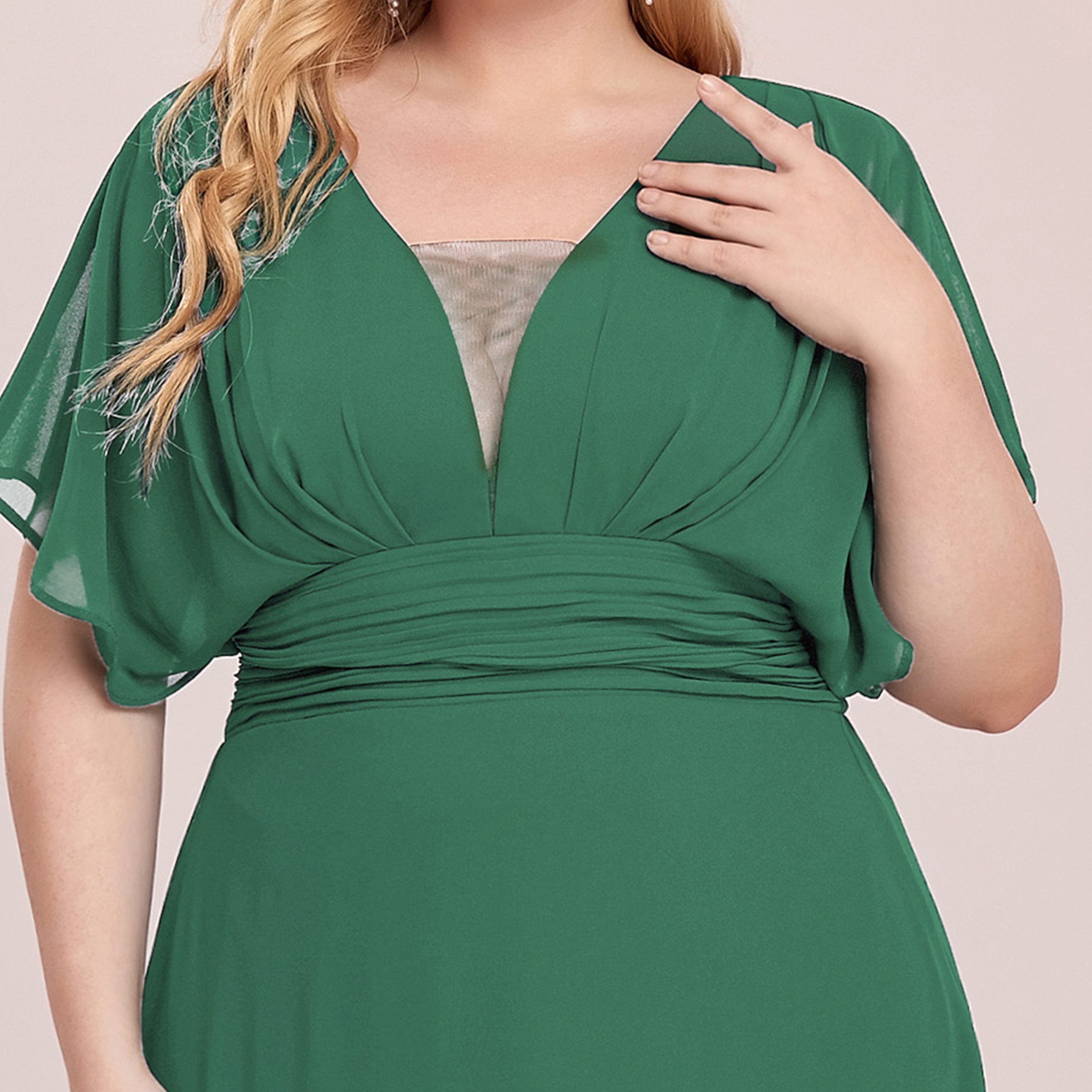 følelse finansiel Engel Evening Party Dress Plus Size Women A-Line Empire Waist Chiffon