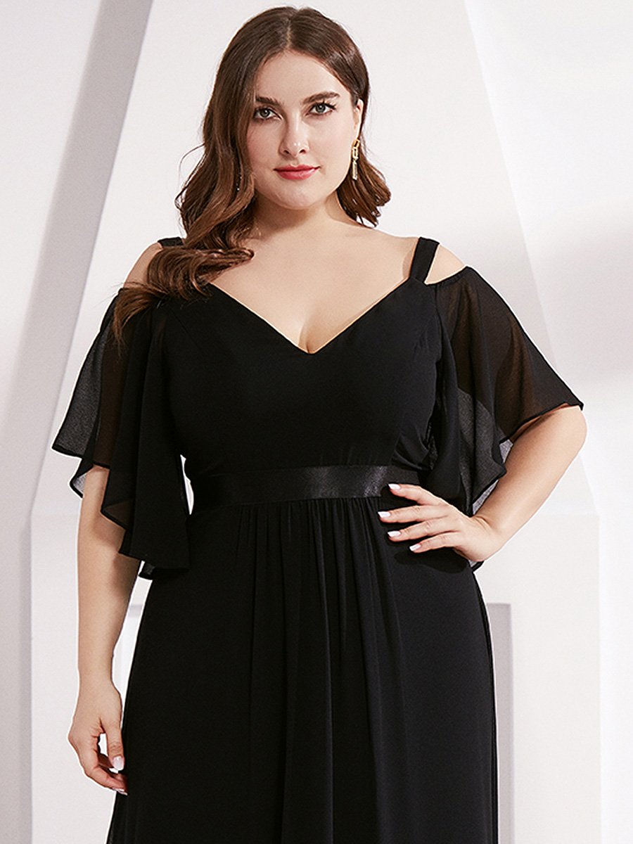 Color=Black | Women'S A-Line Off Shoulder Floor Length Bridesmaid Dresses Ep07871-Black 10