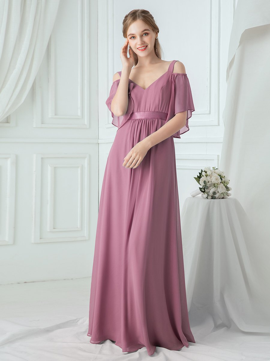 Color=Purple Orchid | Women'S A-Line Off Shoulder Floor Length Bridesmaid Dresses Ep07871-Purple Orchid 8