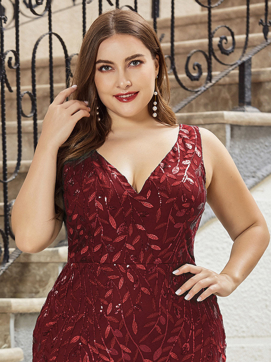 Color=Burgundy | plus-size-sequin-fishtail-wholesaleevening-dresses-for-women-epp7886-Burgundy 5