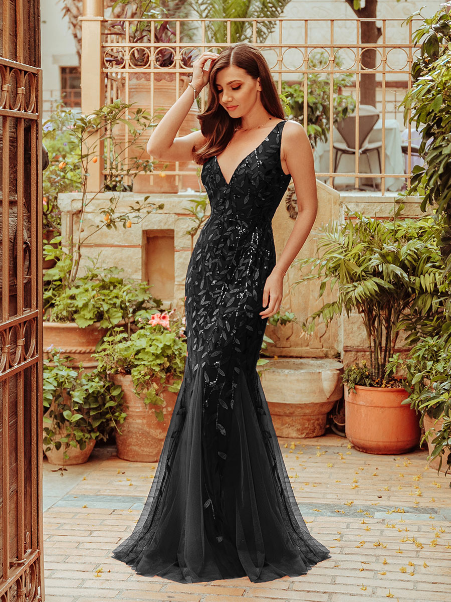 Color=Black | classic-fishtail-sequin-wholesale-evening-dresses-for-women-ep07886-Black 1
