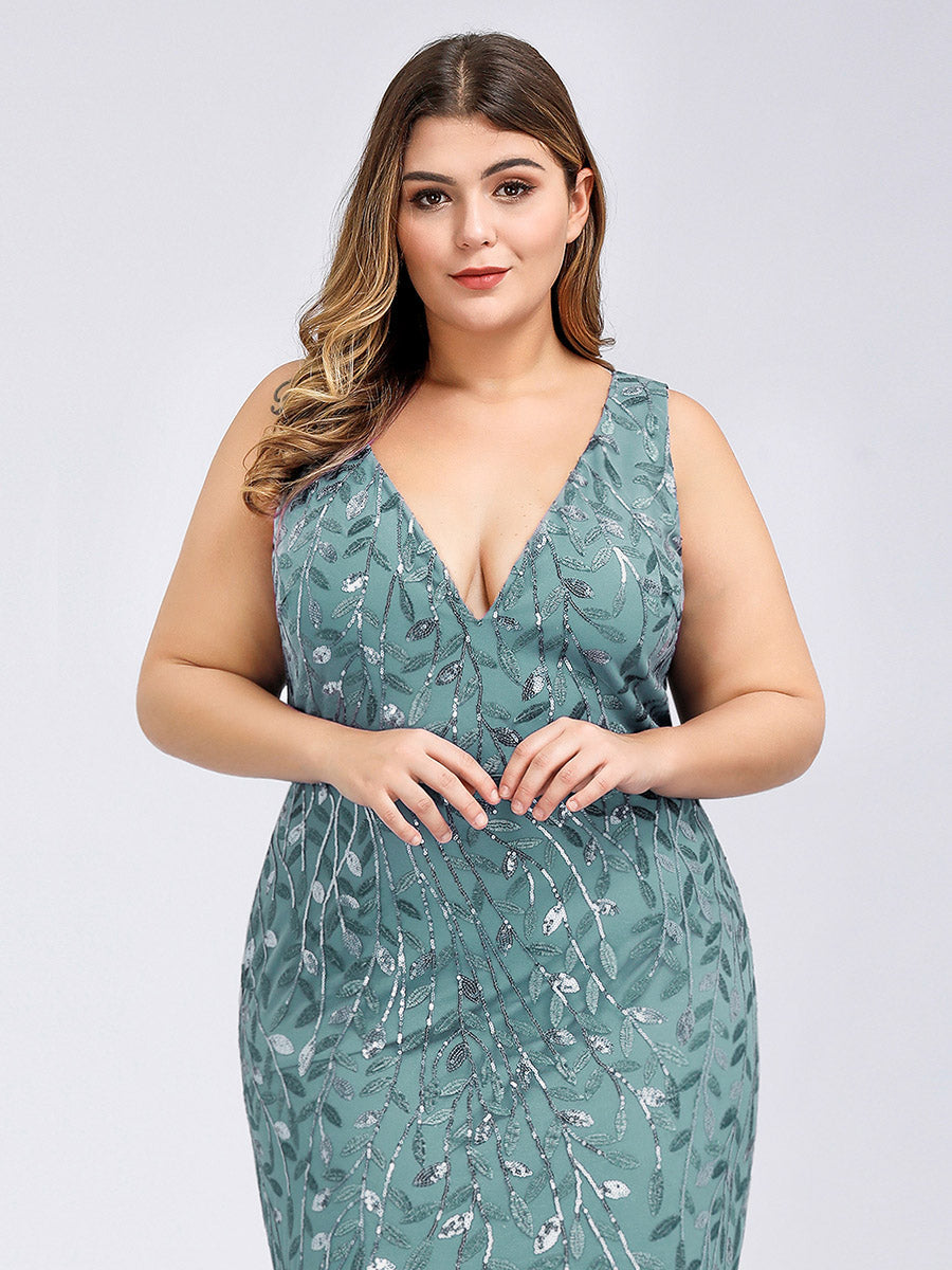 Color=Dusty Blue | plus-size-sequin-fishtail-wholesaleevening-dresses-for-women-epp7886-Dusty Blue 5