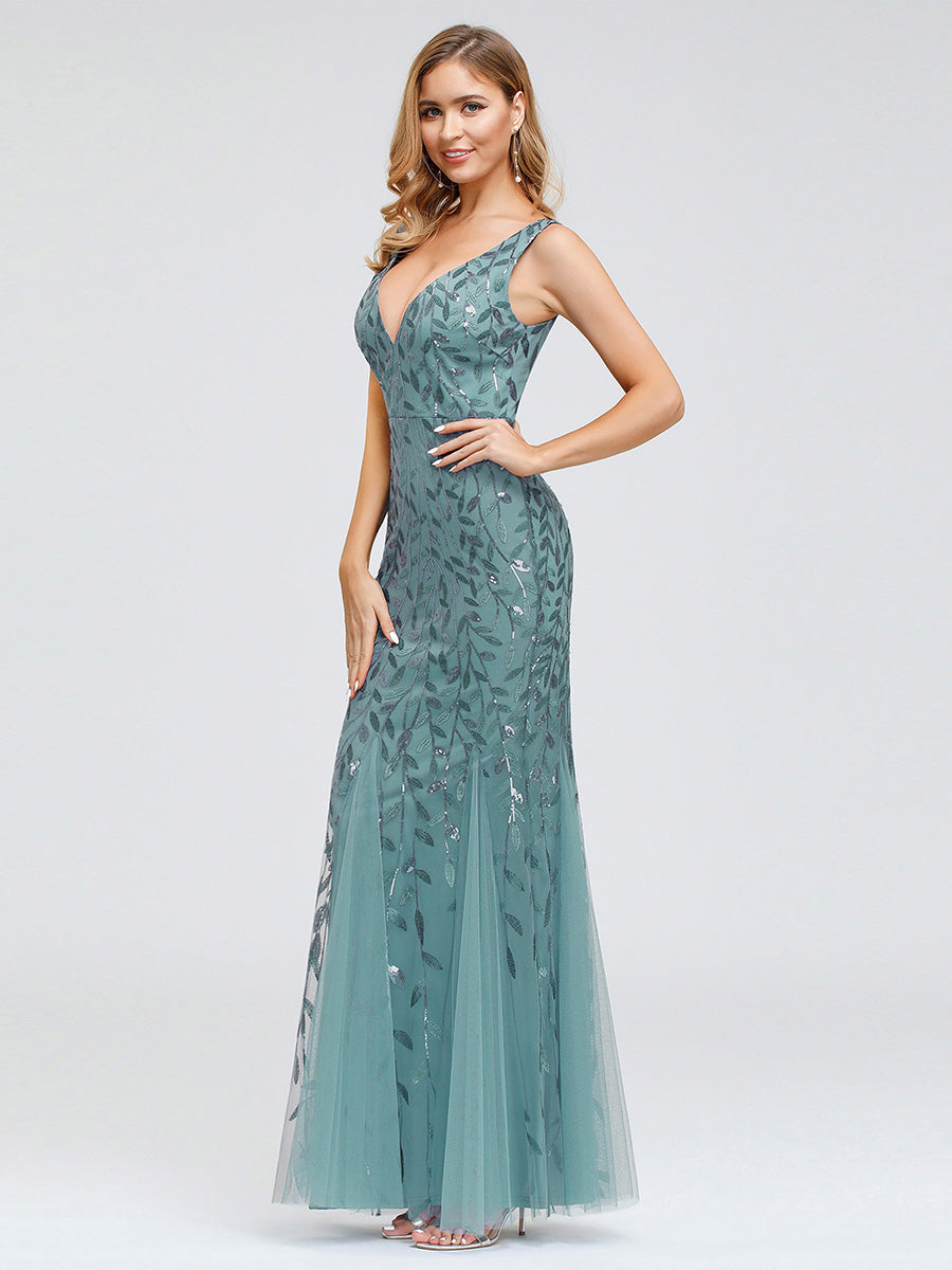 Color=Dusty Blue | classic-fishtail-sequin-wholesale-evening-dresses-for-women-ep07886-Dusty Blue 4