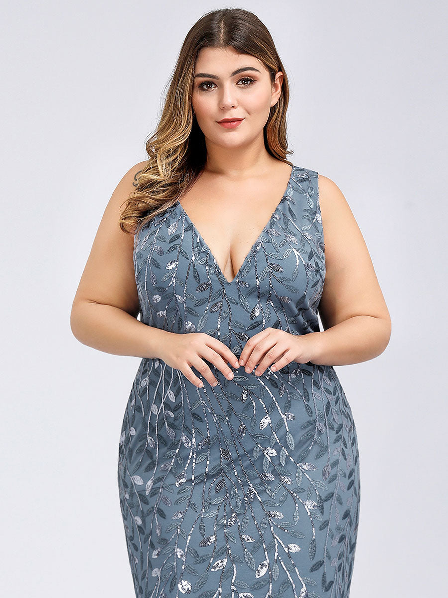 Color=Dusty Navy | plus-size-sequin-fishtail-wholesaleevening-dresses-for-women-epp7886-Dusty Navy 5