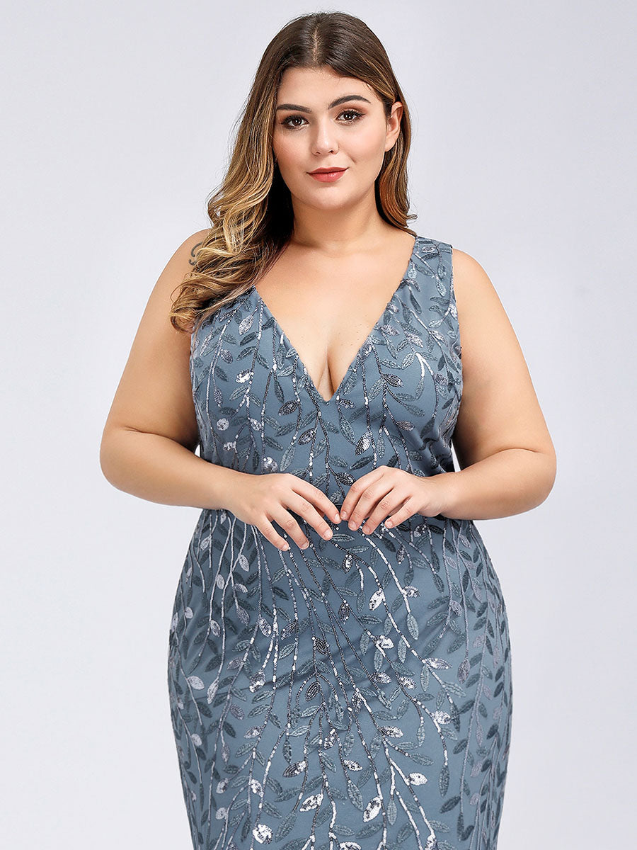 Color=Dusty Blue | plus-size-sequin-fishtail-wholesaleevening-dresses-for-women-epp7886-Dusty Blue 5