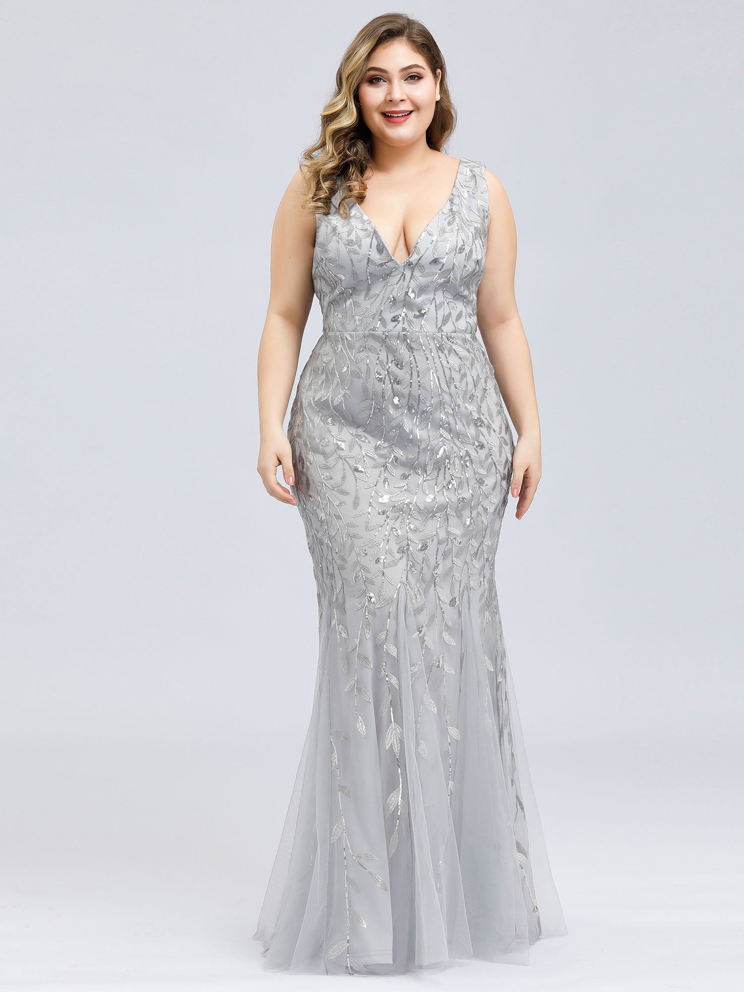 Color=Silver | plus-size-sequin-fishtail-wholesaleevening-dresses-for-women-epp7886-Silver 4