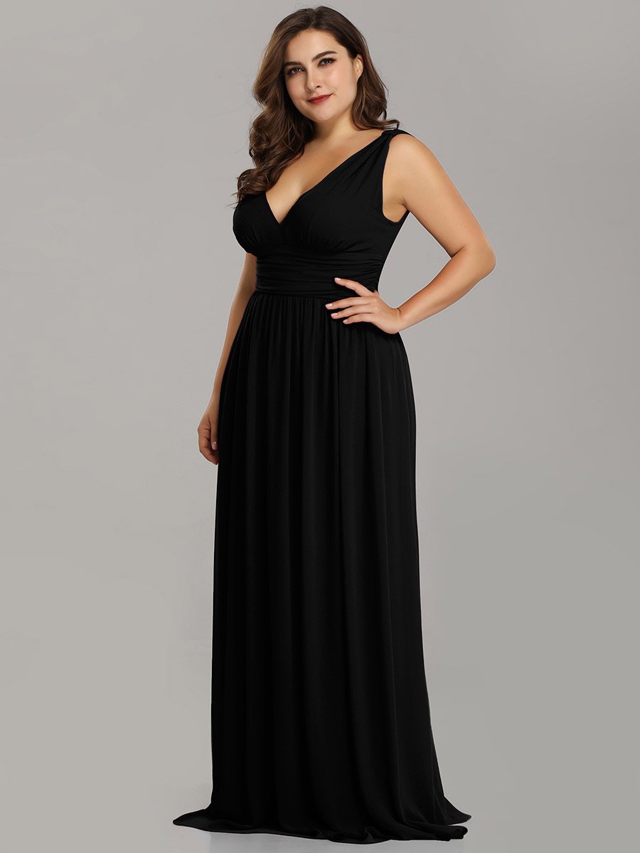 Color=Black | double-v-neck-maxi-long-wholesale-plus-size-evening-dresses-epp9016-Black  7
