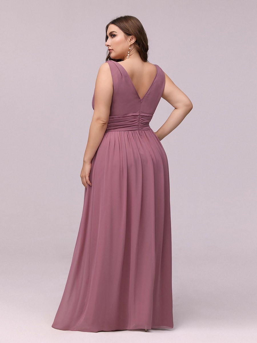 Color=Orchid | double-v-neck-maxi-long-wholesale-plus-size-evening-dresses-epp9016-Orchid 2
