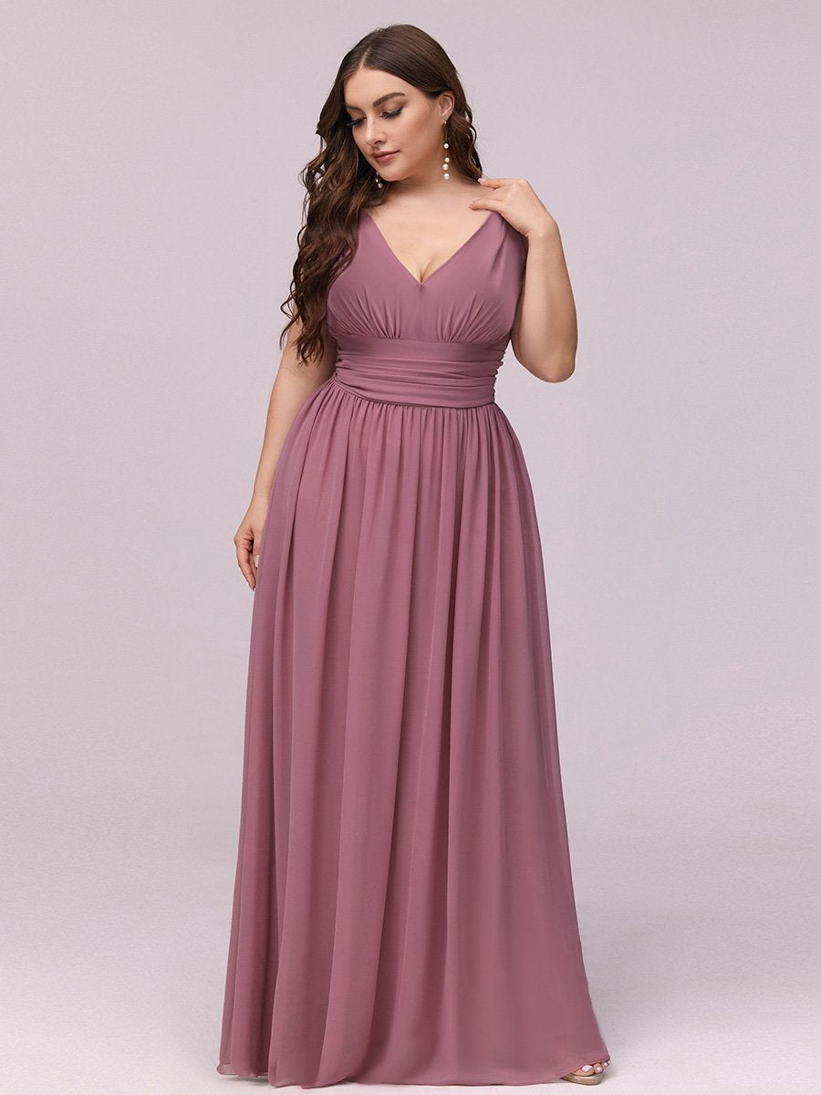 Color=Orchid | double-v-neck-maxi-long-wholesale-plus-size-evening-dresses-epp9016-Orchid 3