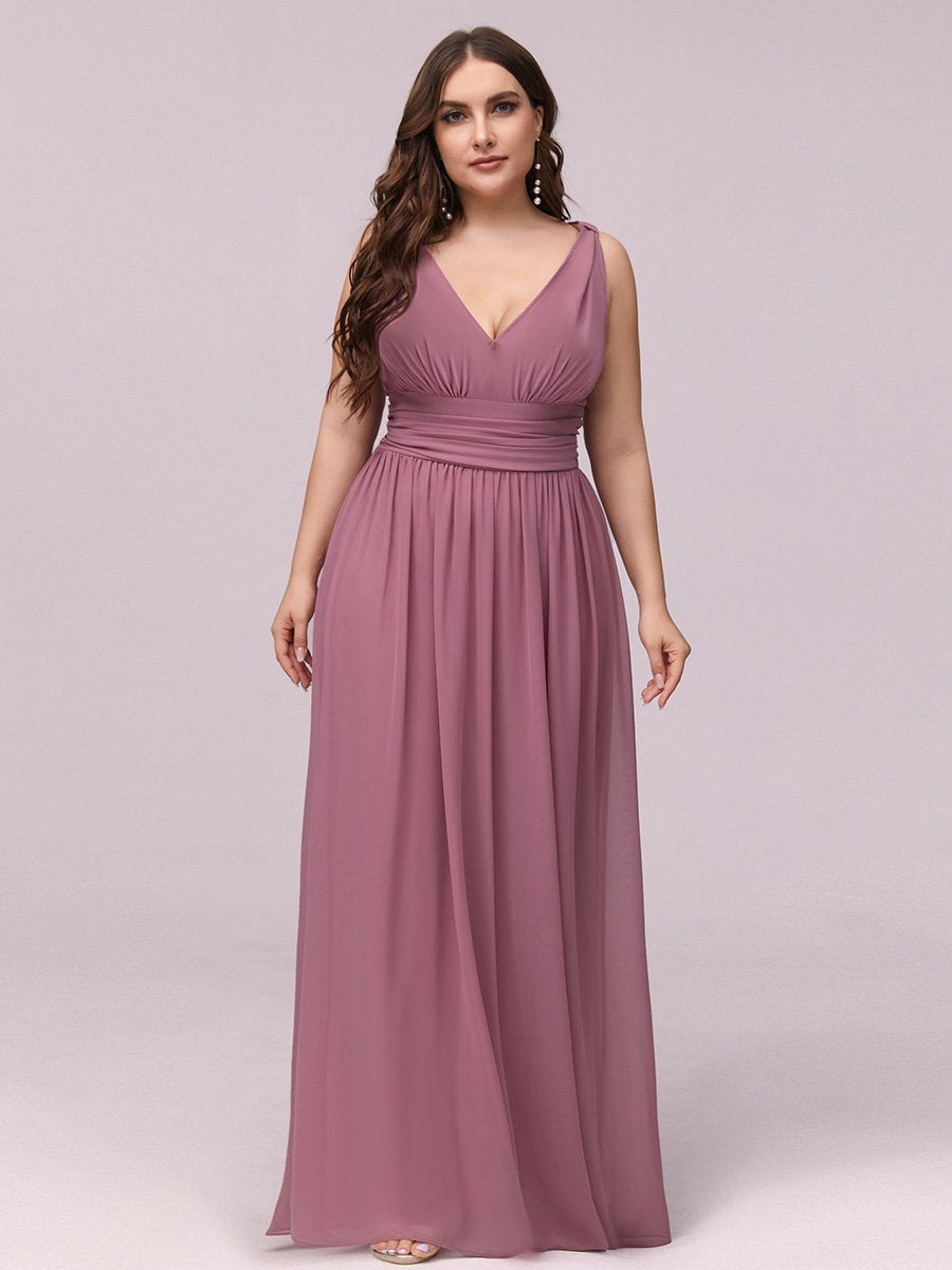 Color=Orchid | double-v-neck-maxi-long-wholesale-plus-size-evening-dresses-epp9016-Orchid 1