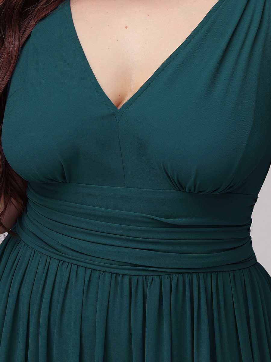 Color=Teal | double-v-neck-maxi-long-wholesale-plus-size-evening-dresses-epp9016-Teal 5