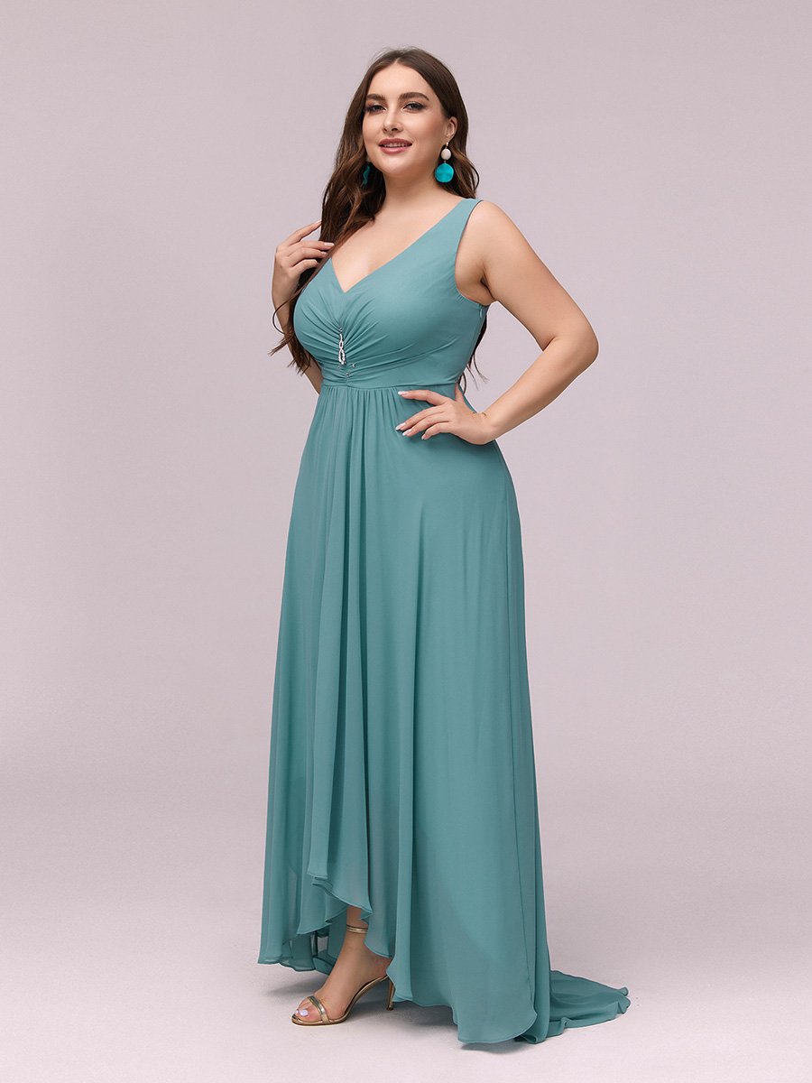 Ever-Pretty Plus Womens Double V-Neck Sleeveless A-Line Ruched Waist Plus  Size Cocktail Party Dresses 03143-DA, Navy Blue, 16 : : Clothing,  Shoes & Accessories