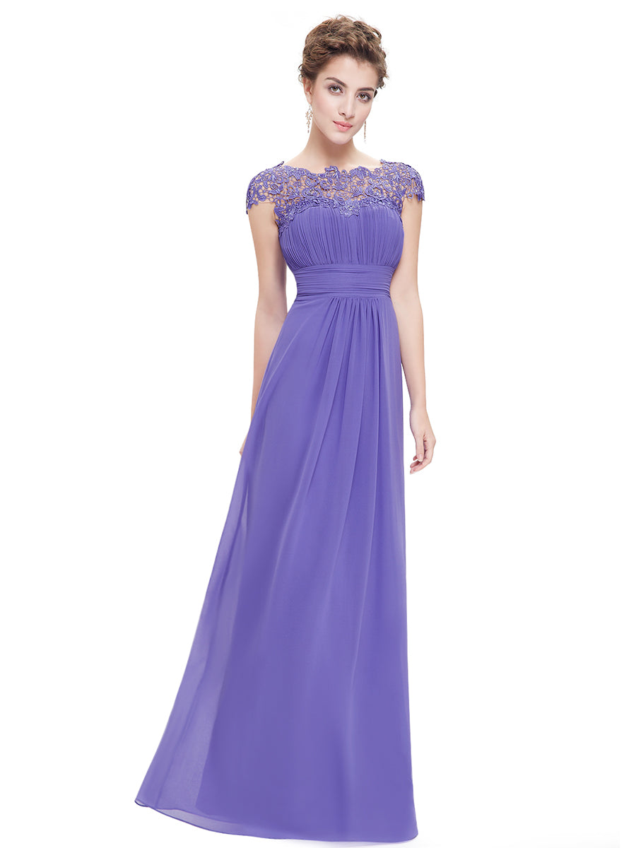 Color=Periwinkle | lacey-neckline-open-back-ruched-bust-wholesale-evening-dresses-ep09993-2-Periwinkle 1